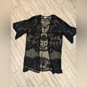 She + Sky Black Lace Overlay